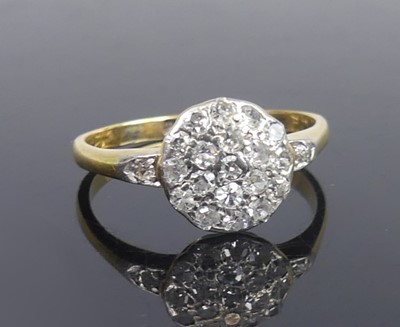 Lot 2792 - An Art Deco 18ct gold and platinum diamond...