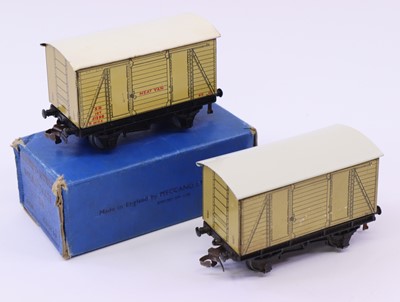 Lot 486 - Two Hornby Dublo post-war Southern Meat vans...