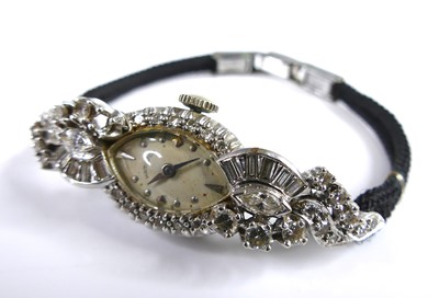 Lot 2810 - A lady's Hamilton Art Deco 14ct white gold...