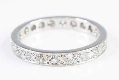 Lot 2811 - A white metal diamond eternity ring, the 3mm...