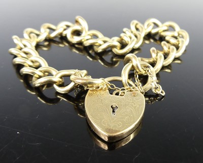 Lot 2817 - A 9ct gold filed curblink  bracelet, having...