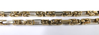 Lot 2831 - A 9ct gold Byzantine link necklace, with...