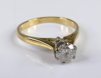 Lot 2827 - An 18ct yellow and white gold diamond...