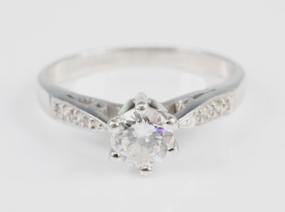 Lot 2835 - A white metal diamond solitaire ring,...