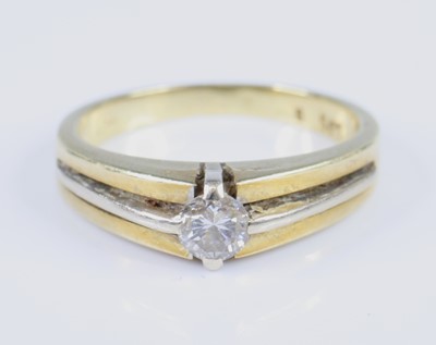 Lot 2837 - A yellow and white metal diamond solitaire...