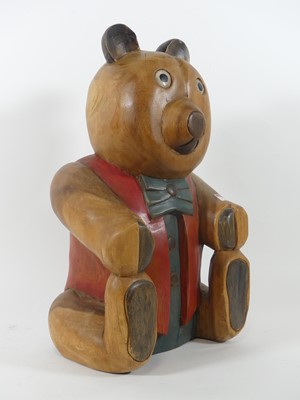 Lot 37 - A large carved hardwood and polychrome painted...