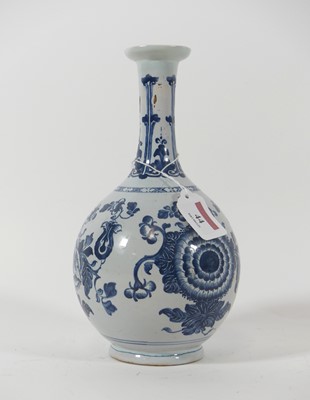 Lot 44 - A 19th century Delft vase, having a flared rim...