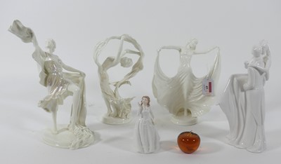 Lot 45 - A group of porcelain figures, to include Royal...