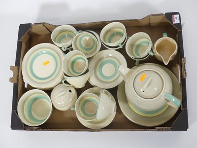 Lot 49 - A Susie Cooper part tea set, having banded...