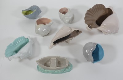Lot 58 - A collection of Poole conch shell centrepieces,...