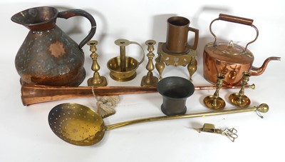 Lot 66 - A collection of metalware, to include a copper...
