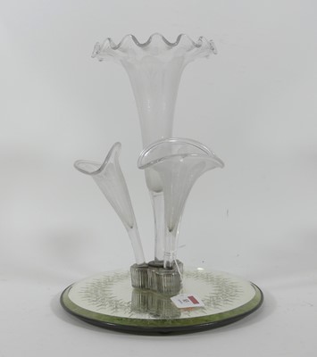 Lot 83 - A Victorian glass epergne, with acid etched...