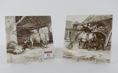 Lot 84 - A pair of Mintons 'Animals on the Farm' 6"...