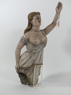 Lot 88 - A painted composite figure head in the form of...