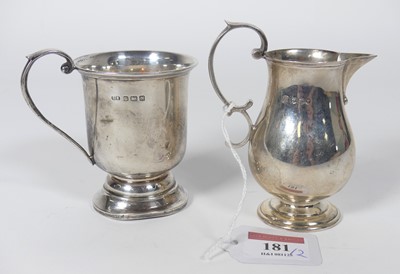 Lot 181 - A George V silver christening mug of plain...