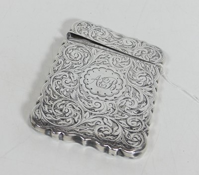 Lot 203 - A Victorian silver visiting card case, of...