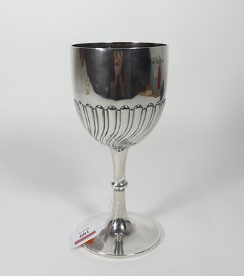 Lot 189 - An Edwardian silver trophy goblet of half...