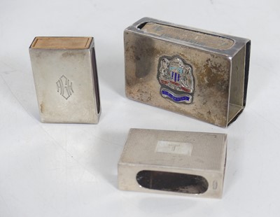 Lot 191 - A George V silver matchbox sleeve, embossed...