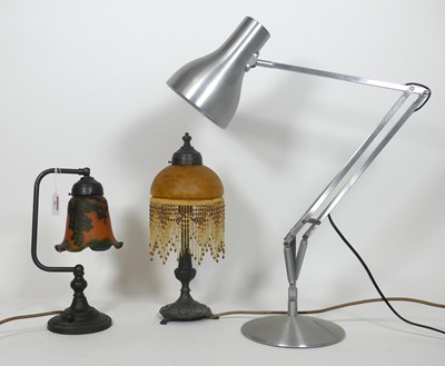 Lot 96 - A brushed metal angle poise desk lamp, of...
