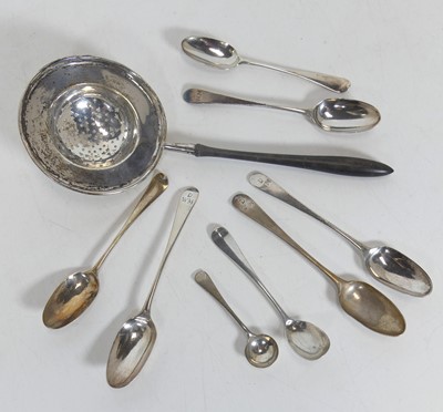 Lot 209 - A George V silver tea strainer, of pierced...