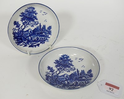 Lot 92 - A pair of 18th century Worcester blue & white...
