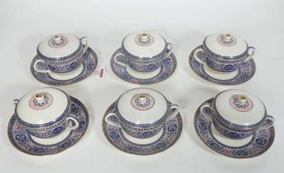 Lot 111 - A set of six Wedgwood 'Lindisfarne' pattern...