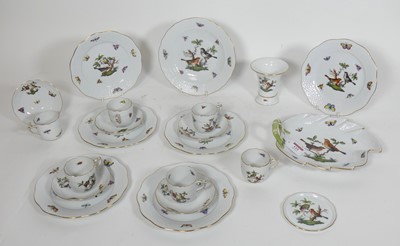 Lot 115 - A Herend 'Rothschild Bird' pattern part coffee...