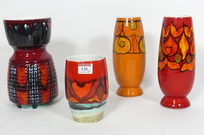 Lot 120 - A Poole Pottery Delphis Range vase, of waisted...