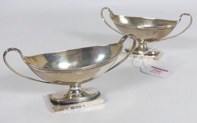 Lot 216 - A pair of George III silver open salts, each...