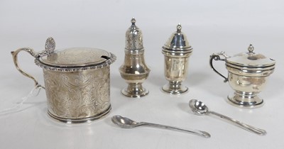 Lot 219 - A Victorian silver mustard, of drum shape, the...