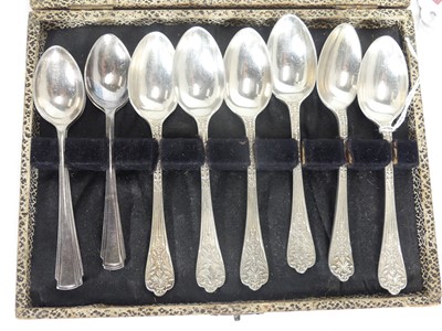 Lot 220 - A set of six mid-20th century silver teaspoons,...