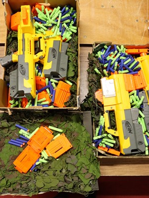 Lot 1534 - A collection of various nerf guns, bullets and...