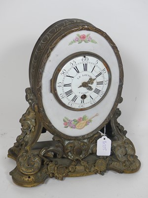 Lot 123 - A French 19th century gilt brass mantel clock,...