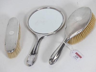 Lot 225 - A harlequin silver-backed dressing table set,...