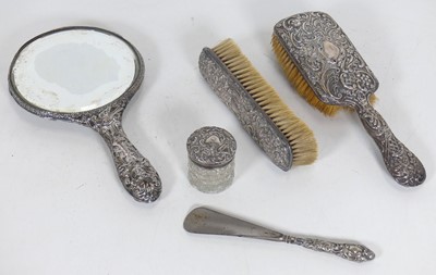 Lot 238 - A late Victorian silver-backed clothes brush,...