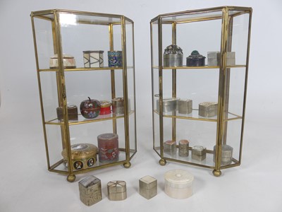 Lot 316 - Two small brass framed hexagonal three-tier...