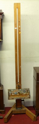Lot 1140 - A pine freestanding easel, with rise-and-fall...