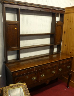 Lot 1146 - An 18th century provincial oak and inlaid...