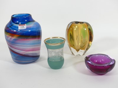 Lot 118 - An art glass vase of shouldered form, having a...
