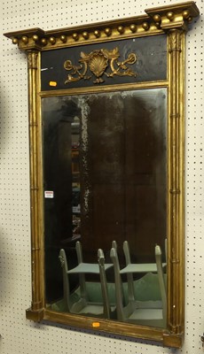 Lot 1154 - A 19th century French giltwood pier mirror,...