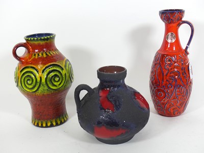 Lot 133 - A West German pottery vase, having a single...