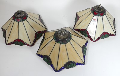 Lot 158 - A set of three reproduction Tiffany style...