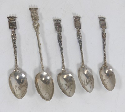 Lot 190 - A set of four Austro/Hungarian silver coffee...
