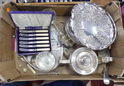 Lot 167 - Silver plated wares to include teapot,...
