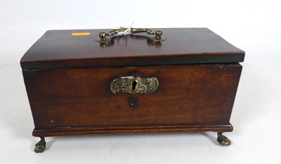 Lot 405 - A 19th century mahogany tea caddy of...