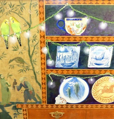 Lot 1026 - Sophie Colmer-Stocker (b.1952) - Two budgies...