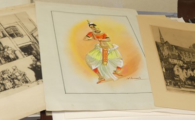 Lot 1051 - An artist's folio and contents to include...