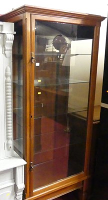 Lot 1190 - A hardwood single door glazed shop display...