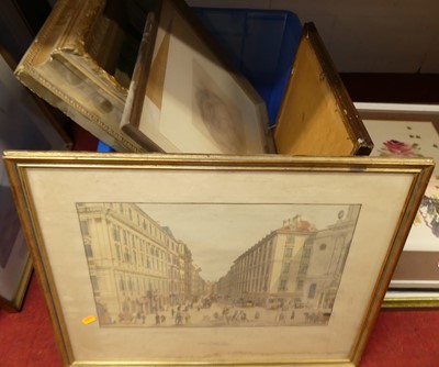 Lot 1081 - Continental topographical engraving; pastel...