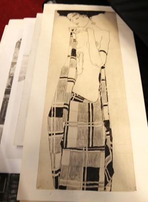 Lot 1086 - An artist's folio in large format black vinyl...